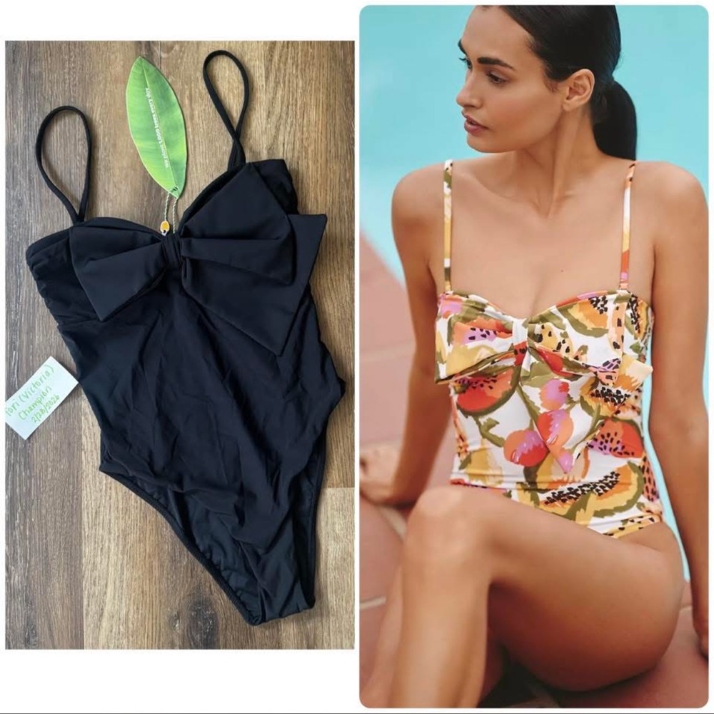 FARM Rio Floral & Black Bow One-Piece Swimsuit